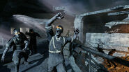 A group of Nazi zombies on the Black Ops version of Nacht.