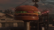 The large burger sign.