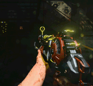 Firing the weapon.