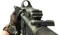 The rounded Red Dot Sight mounted on an M16
