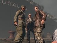 Dragovich with Castro and Kravchenko at a harbor in Cuba