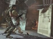 Woods using a SPAS-12 and a NVA soldier as a human shield.