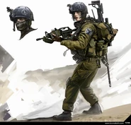 Concept art of female Israeli soldier