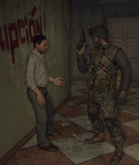 Mason giving Noriega a gun without ammo
