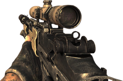 The M14 EBR is the only weapon in Modern Warfare 3 to have a different appearance with variable zoom (the EBR with a sniper scope has a slightly taller rail underneath the scope)