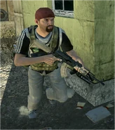 A Militia gunman wielding an AK-47.