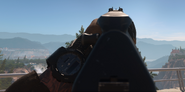 Aiming with the default sights of the KV Broadside.