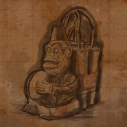 A drawing of a Monkey Bomb as seen in the Zombies Chronicles timeline poster.