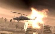 Pelayo's AH-1 Cobra being hit Shock and Awe CoD4