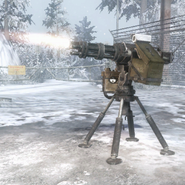 A deployed Sentry Gun firing in Call of Duty: Black Ops.