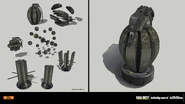 Concept art of the Cluster Grenade.