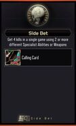 Side Bet calling card unlock card