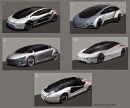 Concept art of sports cars.