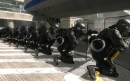 A FSB Riot Shield wall formation.