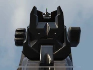 Aiming down the sights. Note the lack of rear sight illumination