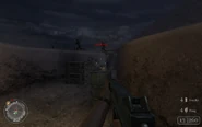 Going through the first trench system.
