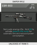 The EBR-800 being unlocked in multiplayer