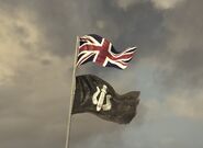 The British flag waving alongside a Special Air Service flag in "F.N.G.".