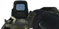 Aiming down the Hybrid Sight without the scope.