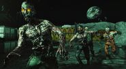 A group of zombies on Moon.