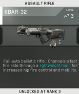 The KBAR-32 being unlocked in Multiplayer