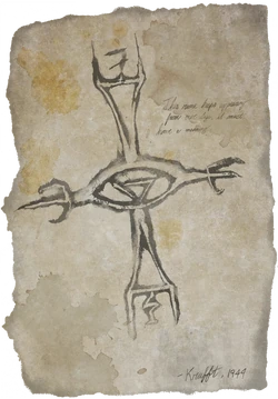 An entry of Krafft's journal, with a drawing of Kortifex' rune.