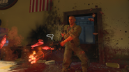 Ultimis Dempsey in Classified, firing the Overkill machine gun.