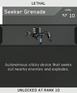The Seeker Grenade being unlocked in multiplayer.