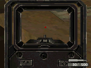 Aiming down the holographic sight on the DS version.