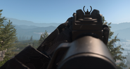 Aiming with the default sights of the Lachmann Shroud.