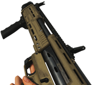Inspecting the R9-0 Shotgun.