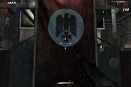 In Black Ops Zombies, the Swastikas have been replaced by the Eagle on the Axis.