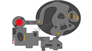 Moon map showing the bio dome, lab section and the teleporter to Area 51.