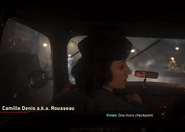 Vivian driving a car to the German HQ.