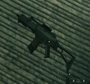 The G36C in third person, now with the reflex sight visible