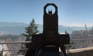 Aiming with the default sights of the MX Guardian.