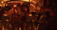 A Marauder stabbing Shaw, as seen in the Mad Hatter music video trailer.