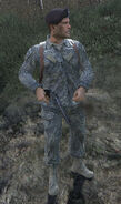 A full-body shot of Shepherd, wielding his .44 Magnum.