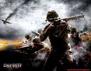 Un poster de Call of Duty: World at War représentant des Marines au combat