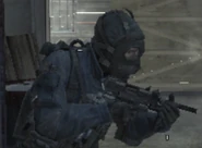 An SAS soldier holding the PM-9