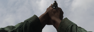 The default iron sights of the Renetti