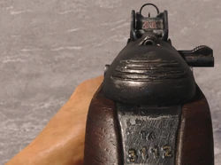 The default iron sights of the PPSh-41.