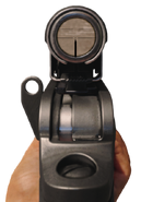 Aiming with the scope of the EM2.