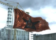 An Ultranationalist flag waving, seen in One Shot, One Kill.