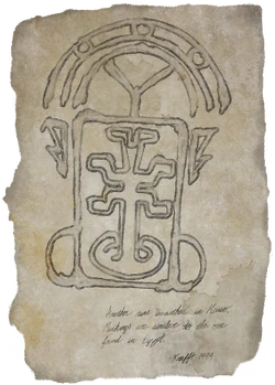 Another entry of Krafft's journal, with a drawing of Bellekar's rune.