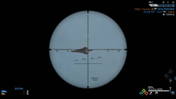The appearance of the Counter UAV as it appears through a sniper scope.