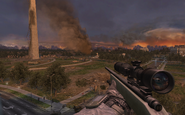 First-person perspective of the M40A3 in Modern Warfare 2.