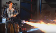 Lilith firing the flamethrower