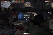 A view of the starting room in Call of Duty: Black Ops Zombies.