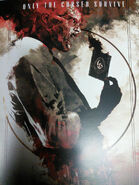 BO3 Zombies.jpg (1,31 Mio) Un poster officiel du mode Zombies, la phrase "only the cursed survive" veut dire en français "seuls les maudits on survécus"